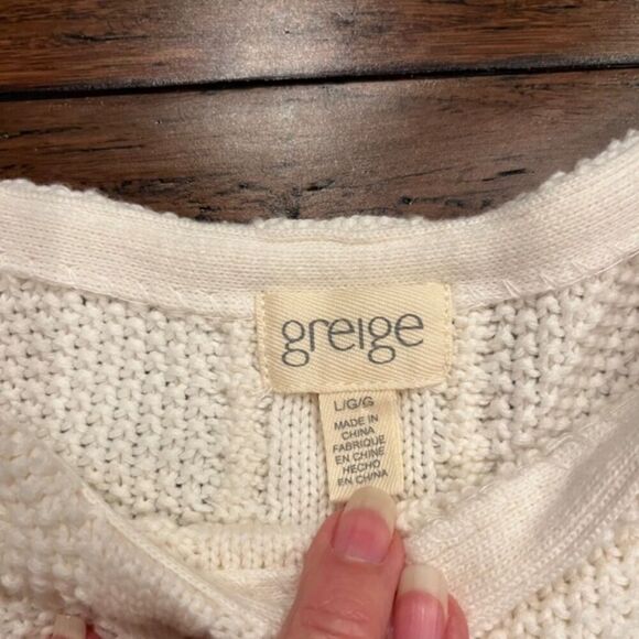 Greige Women's Detailed Poplin Sweater Cream Size Large - Picture 9 of 9